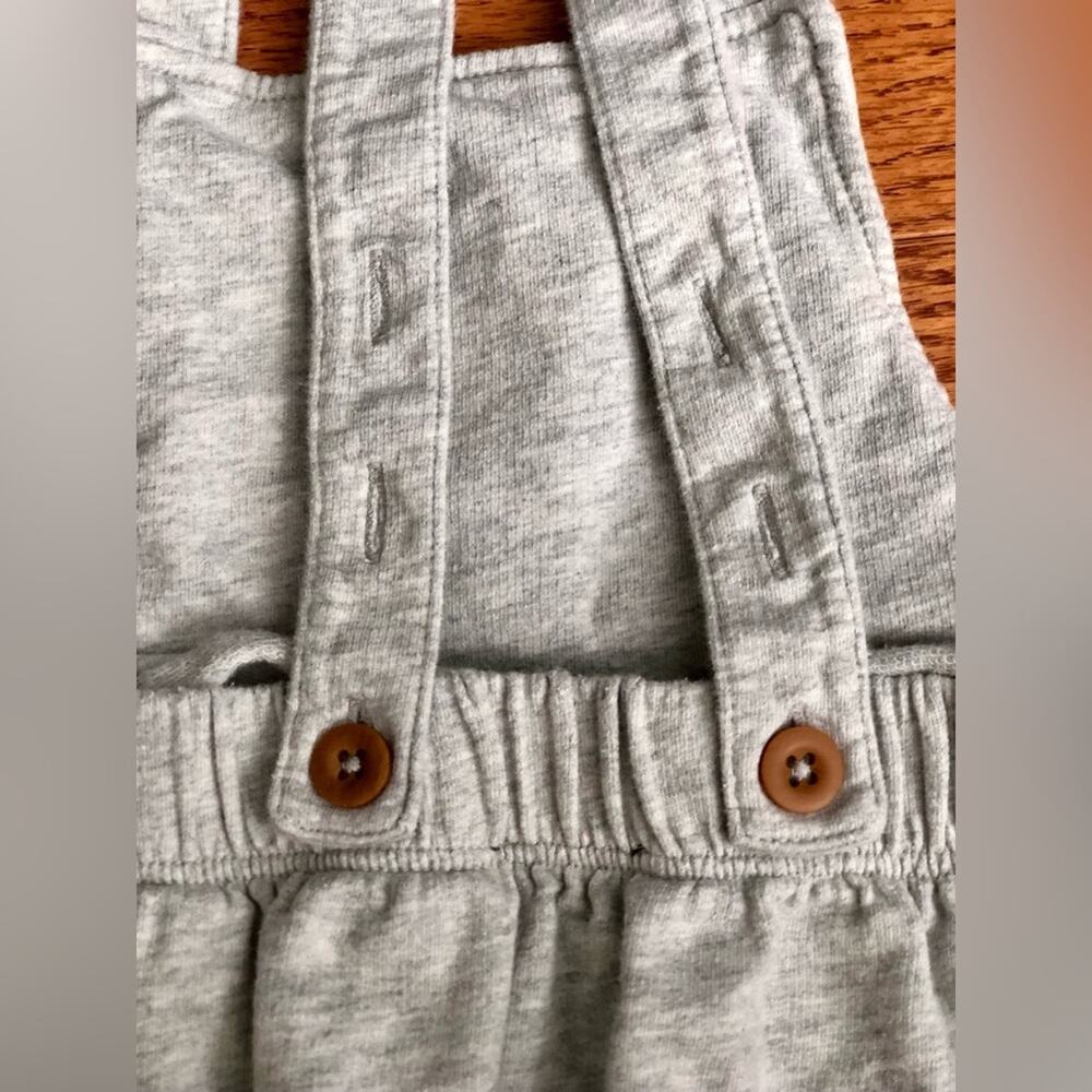 Nordstrom Grow With Me Adjustable Organic Cotton Gray Overalls Boy’s Size S - Picture 6 of 8